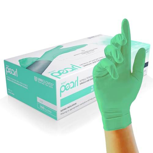 UNIGLOVES - Mint PEARL® Guantes desechables de nitrilo | Apto para alimentos