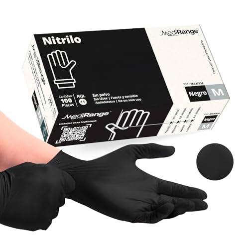 MediRange Nitrile Gloves - Disposable Black Gloves