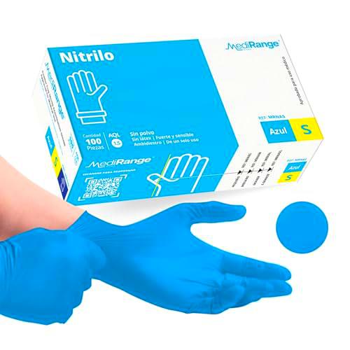 Farla Medical MediRange Guantes Nitrilo Talla S - Resistentes Guantes de Trabajo Azules Desechables