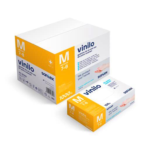 Guantes desechables transparentes de Vinilo Talla M 100 piezas de confort fino