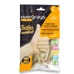 EVERYRAYS Guantes satinados de látex con borde antigoteo