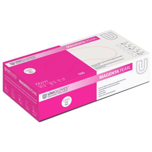 Unigloves Magenta Pearl Guantes de examen de nitrilo