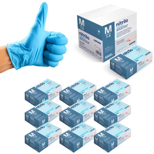 Guantes Nitrilo Talla XL [1.000 unidades] | Azules | Alta Resistencia y Elasticidad | Guantes desechables Clínica