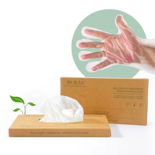 ZURAS Guantes desechables biodegradables, 200 unidades