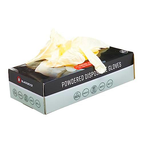 Blackrock Guantes desechables de vinilo en polvo, caja de 100