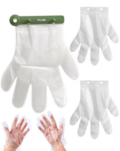 TPZORJX Guantes desechables,200 pcs guantes de plástico desechables y creativos,Guantes de Plástico,dispensador de guantes para usar con una sola mano,guantes de plástico gruesos,guantes de cocina