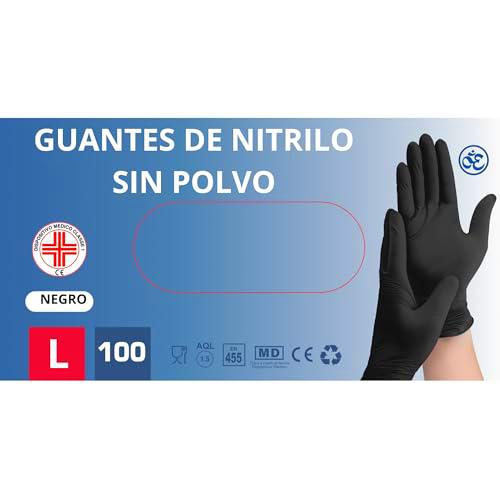 Medical 100 guantes desechables de nitrilo resistentes sin polvo Dispositivo médico hipoalergénicos sin látex | Médicos chef esteticistas tatuadores uso alimentario | Varios tamaños disponibles