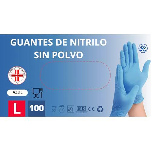 Medical 100 guantes desechables de nitrilo resistentes sin polvo Dispositivo médico hipoalergénicos sin látex | Médicos chef
