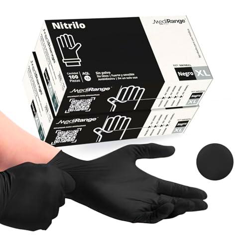 Farla Medical MediRange Nitrile Gloves - Disposable Black Gloves