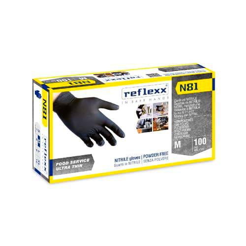 Reflex N81 100 Guantes de nitrilo negro línea Food