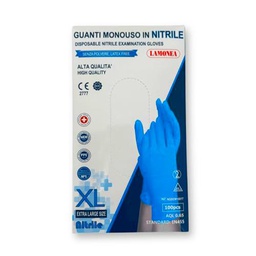 Lamonea - 100 guantes desechables azules de nitrilo AQL 0.65