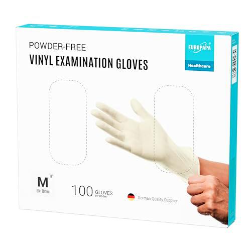 EUROPAPA® 100 Guantes De Vinilo Desechables, Sin LÁTex