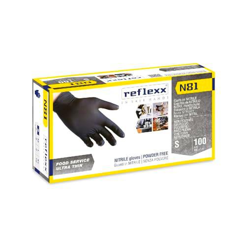 Reflex N81 100 Guantes de nitrilo negro línea Food