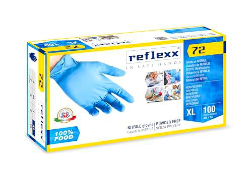 Reflexx - 100 guantes de nitrilo sin polvo, modelo R72