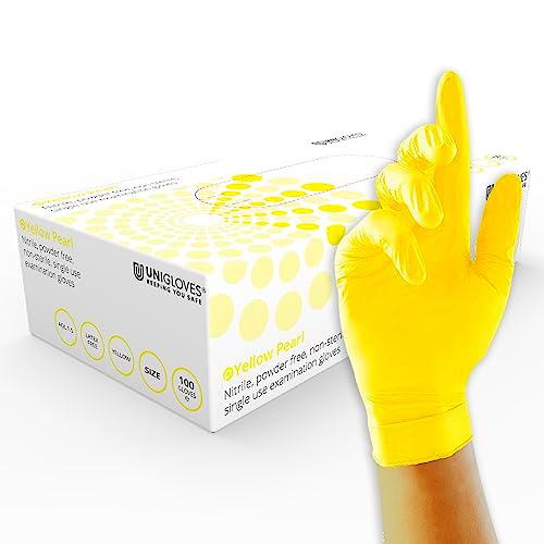UNIGLOVES Yellow Pearl Guantes de examen de nitrilo