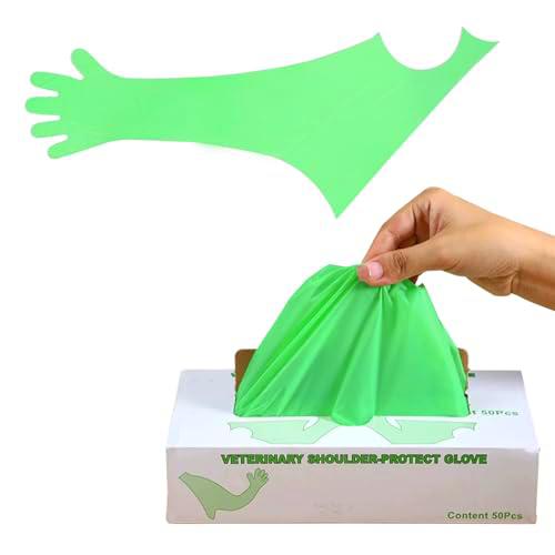 OhMill - Guantes desechables veterinarios - Guantes largos sin látex, polvo