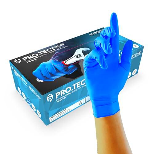 UNIGLOVES PRO.TECT Max 9N, guantes de nitrilo azul, talla S