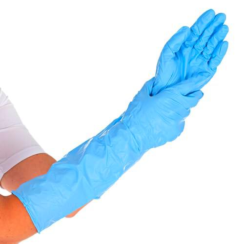 FRANZ MENSCH Hygostar Guantes de nitrilo extra seguros Superlong | sin polvo