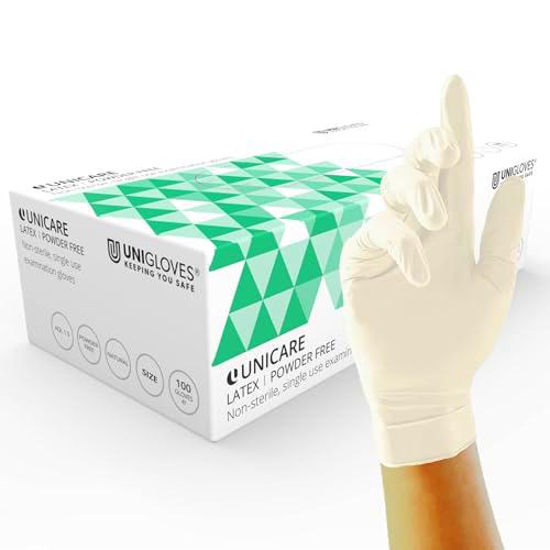 Unigloves Guantes desechables de látex Unicare: guantes multiuso