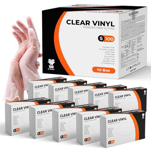 K-MART Gloveman - Guantes de vinilo transparente (caja de 1000) (S)