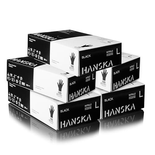 HANSKA 500 guantes desechables de nitrilo negros - Sin polvo
