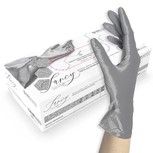 Unigloves FANCY Silver - Guantes desechables de nitrilo