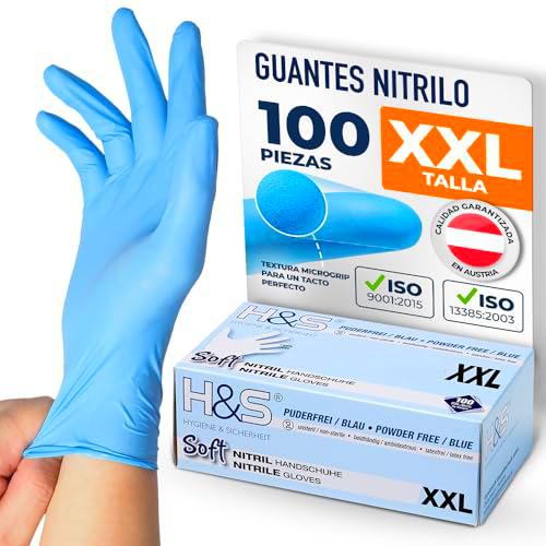 ISC Guantes Nitrilo Talla XXL - Sin Polvo y Sin Látex