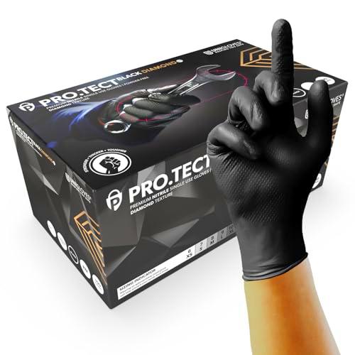 UNIGLOVES PRO.TECT Black Diamond HD, guantes desechables de nitrilo
