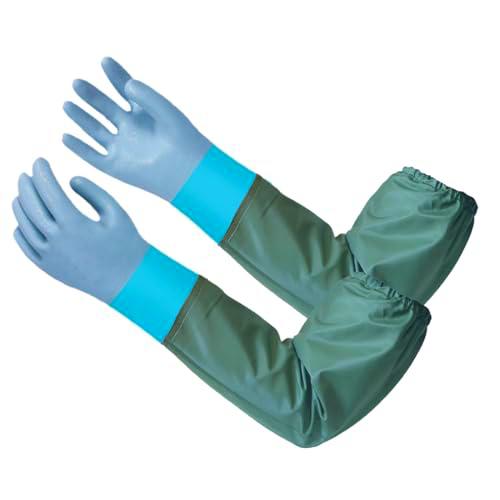 MIN-XL Guantes de goma largos, elásticos industriales guantes de látex largos,guantes para acuario