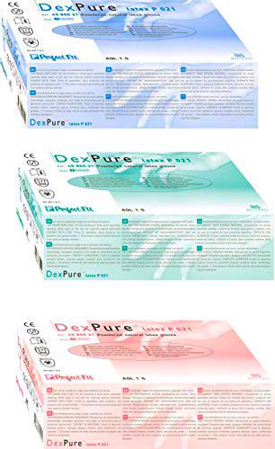 Honeywell 4580121-S DEXPure 801-21 Guantes de Látex Natural Desechables No Pulversos Protectores Químicos