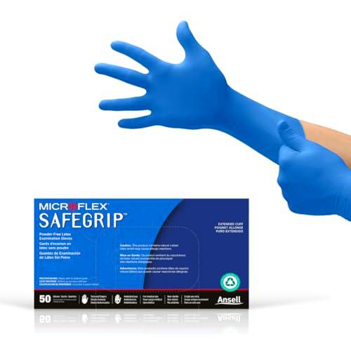 Microflex SafeGrip guantes de látex, sin polvo, Extended Cuff
