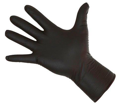 Kerbl Guantes de nitrilo Long Black 300 mm, 50 uds, talla S
