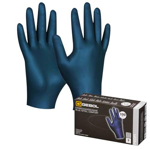 Gebol Blue Nitril Comfort - Guantes desechables (100 unidades