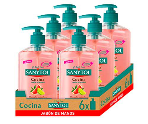Sanytol Jabón de Manos de Cocina Antibacteriano con Pomelo y Limón Verde