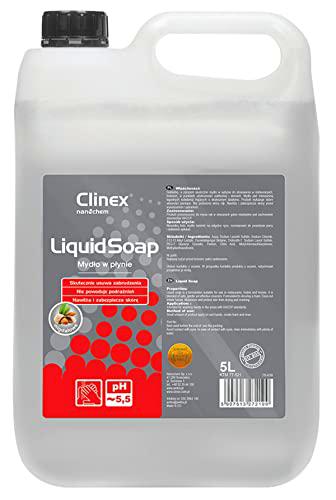 CLINEX Jabón de manos líquido de 5 L/Higiene/Bidón/Jabón para rellenar adecuado para todos los dispensadores de jabón/suave recarga líquido/cuidado de la piel