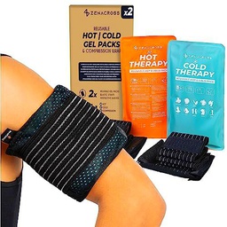 2x Gel Frio Para Lesiones y - Incluye 2 Banda elástica Protectora Reutilizable