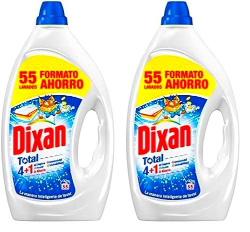 Dixan Gel Total 4+1, Detergente Líquido para Lavadora 55 Lavados
