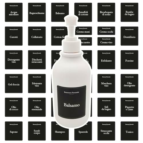 Etiquetas Bienestar Personal negras italianas, elegantes