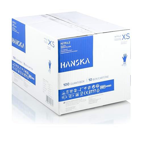 HANSKA 1000 guantes desechables de nitrilo azul, sin polvo