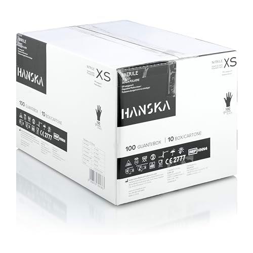 HANSKA 1000 guantes desechables de nitrilo negros, sin polvo