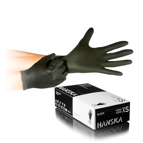 HANSKA 100 guantes desechables de nitrilo negro, sin polvo