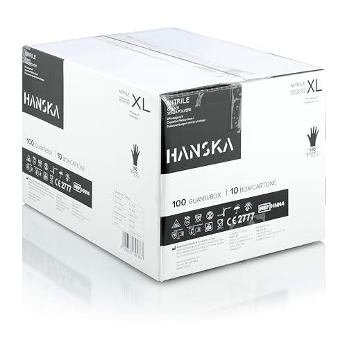 HANSKA Guantes desechables de nitrilo negros - Sin polvo