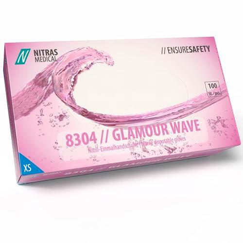 Nitras 8304 GLAMOUR Wave - Guantes desechables de nitrilo no estéril