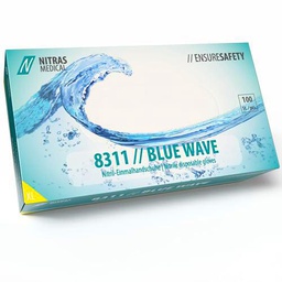 Nitras Blue Wave 832-XL 100 St. Guantes desechables de nitrilo Tamaño (guantes): XL