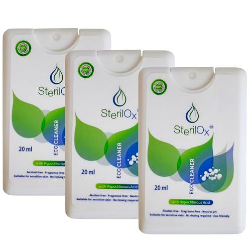 SterilOx 3x20 ml - Spray higiénico a base de ácido hipocloroso (HOCl)