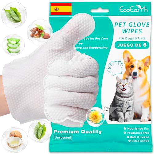 EcoEarth - Toallitas prémium para Perros y Gatos - 6 Guantes