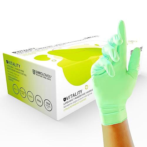 UNIGLOVES Vitality Latex Mint GD0015 - Guantes de examen (aroma multiusos