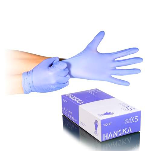 HANSKA Paquete de 100 guantes desechables de nitrilo morado