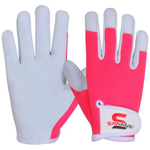 SAWANS Guantes de Cuero para jardinería para Mujeres/Hombres
