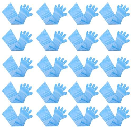 OUDQFCJ Guantes desechables (20 uds.), guantes transparentes impermeables para la cría y limpieza de animales